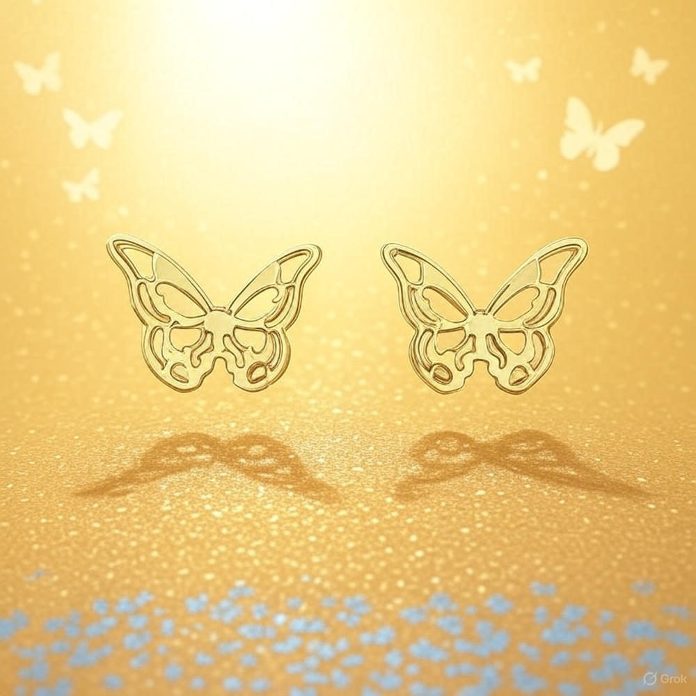 Timeless Beauty Meets Delicate Design in Our Gold Papillon Studs