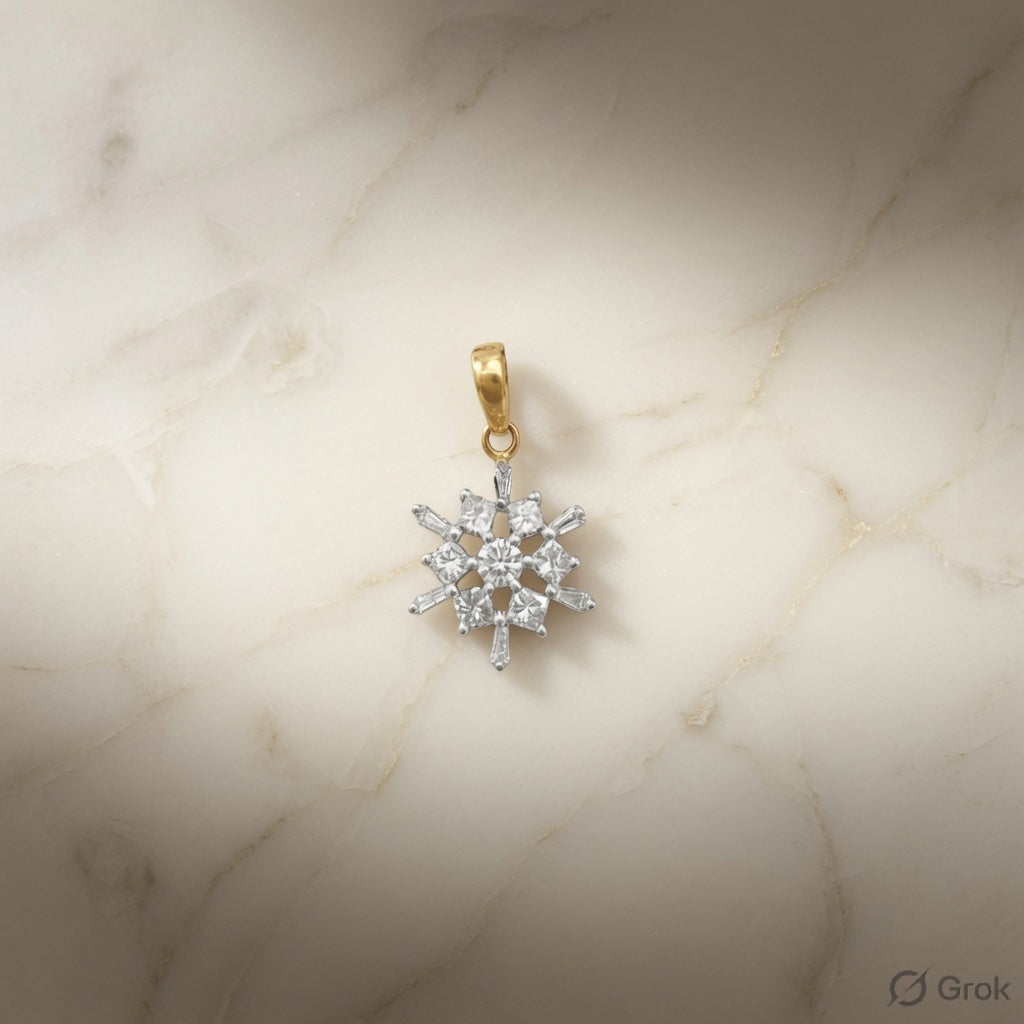 Shine Like Never Before: Own the Radiant Snowflake Diamond Pendant That Makes Every Indian Woman Feel Truly Special