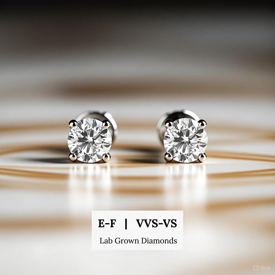 Timeless Sparkle in Every Glance — Diamond Round Studs by Starkle, the Essence of Effortless Elegance