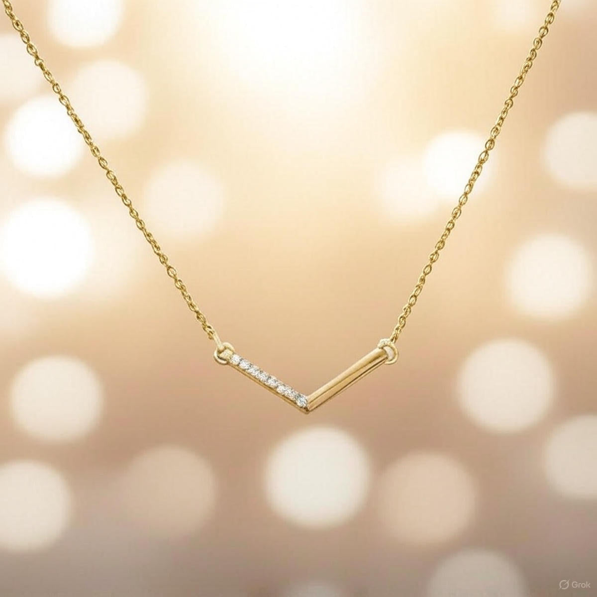 Unleash Timeless Glamour: The Allure of Starkle’s Diamond Chevron Necklace