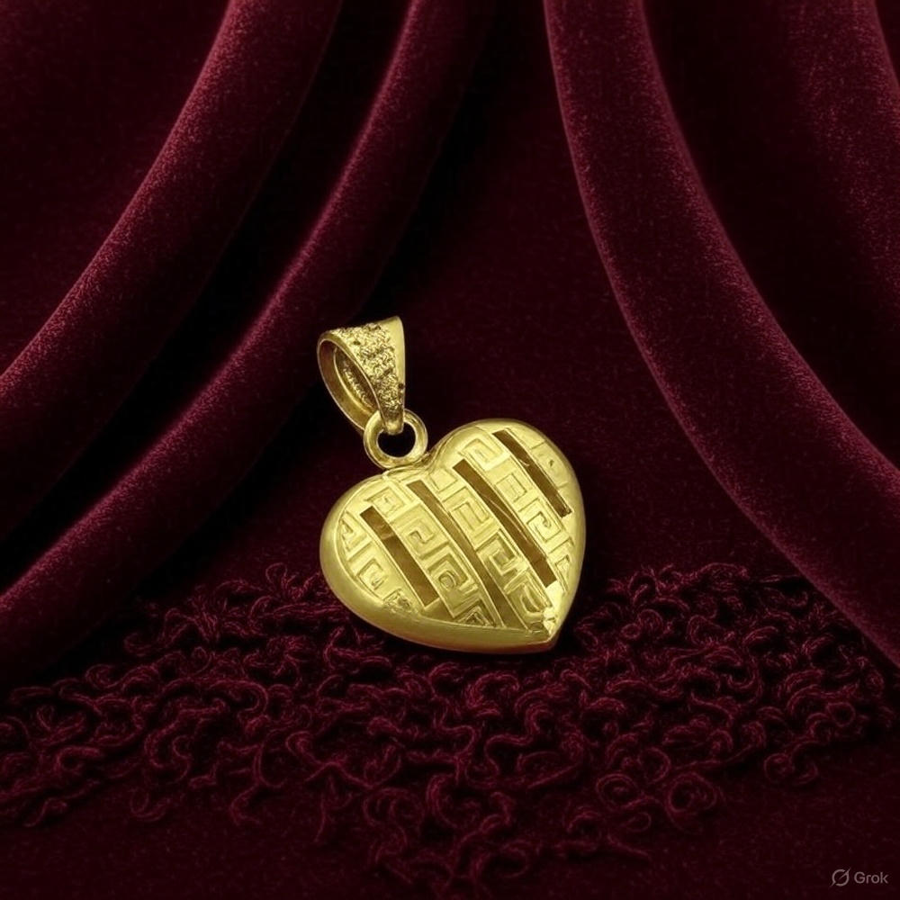 Elevate Your Elegance with the Striped Heart Meander Pendant from Starkle