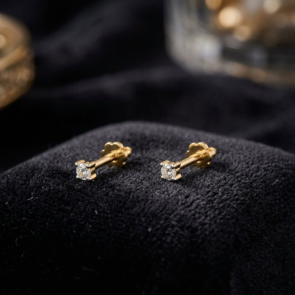 Sparkle Every Day: Why These 2mm Solitaire Studs Are the Everyday Gold Earrings Every Indian Woman Deserves