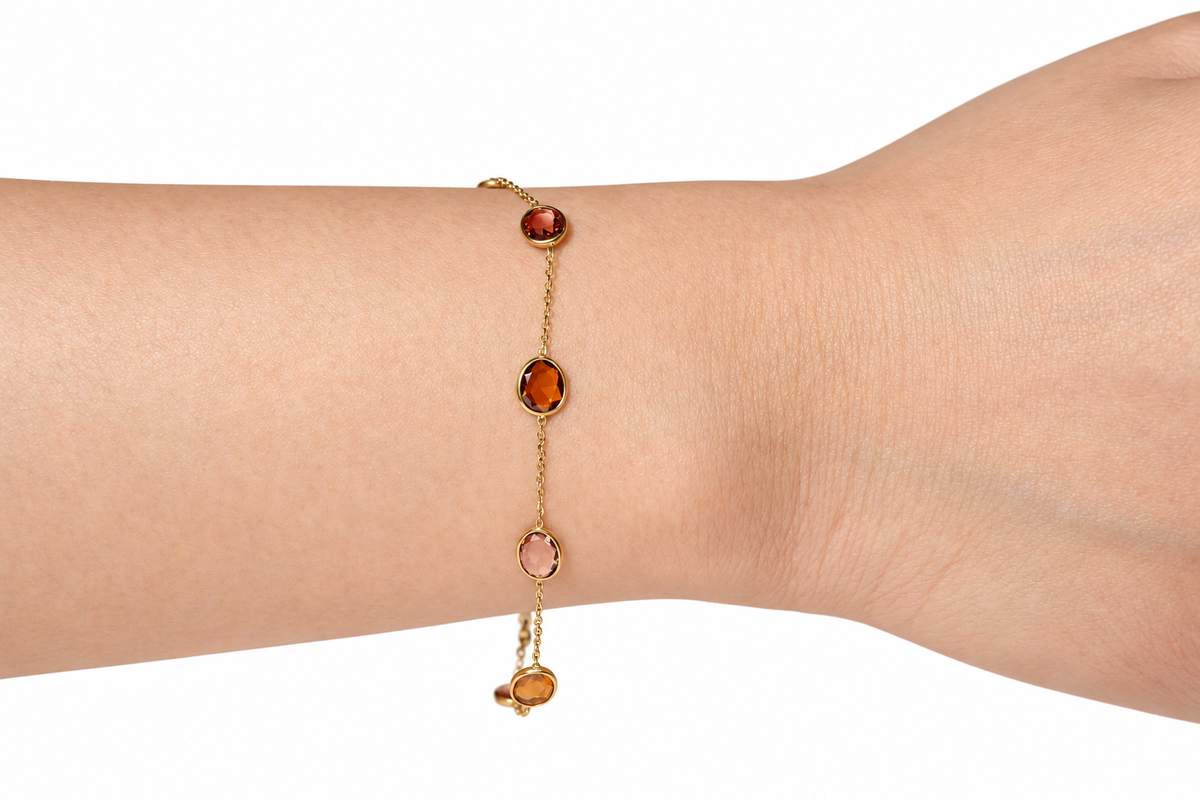 Sunset Tourmaline Oval Bracelet