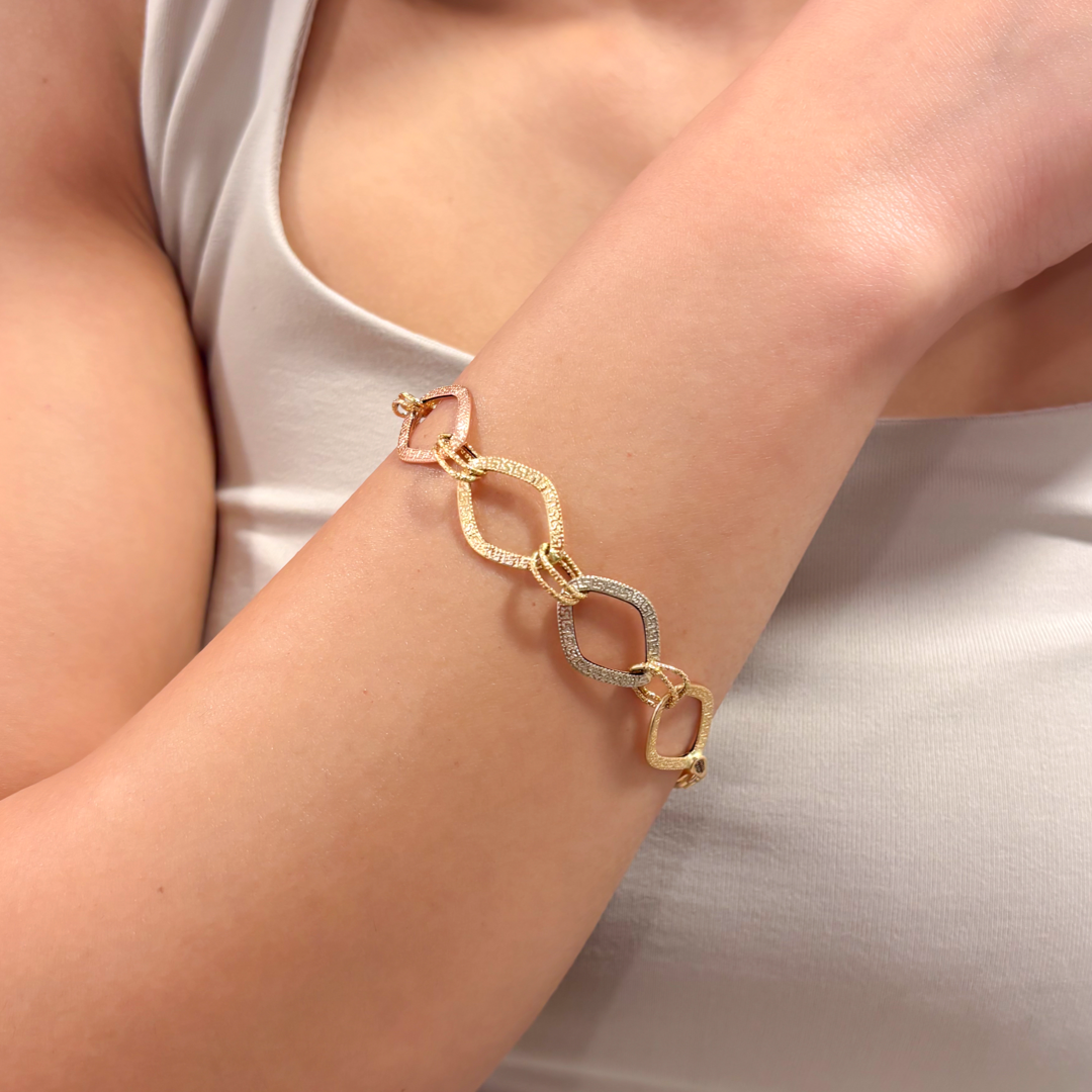 Meander Rhombus Link Bracelet