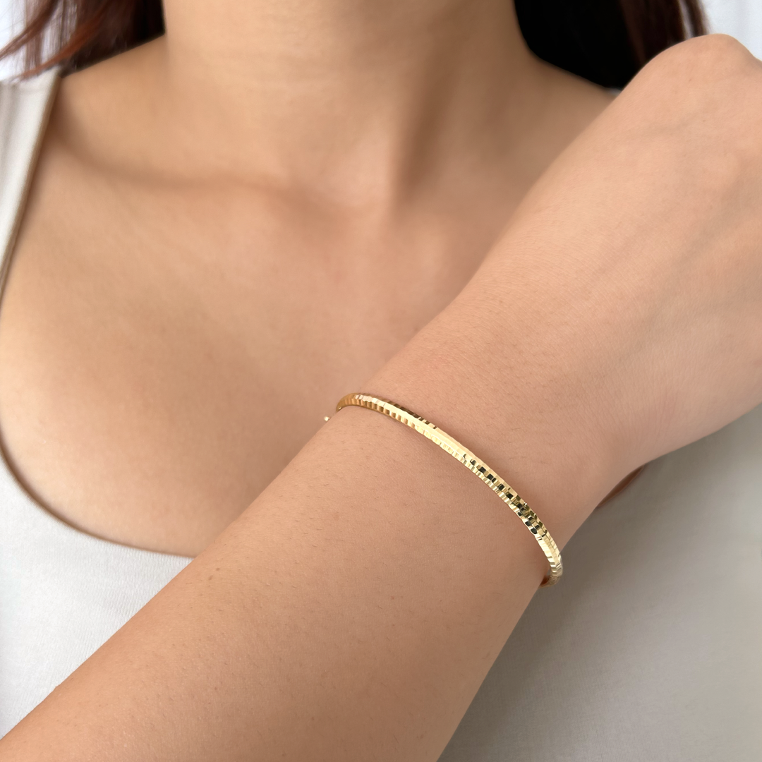 Block Bangle Bracelet | Yellow