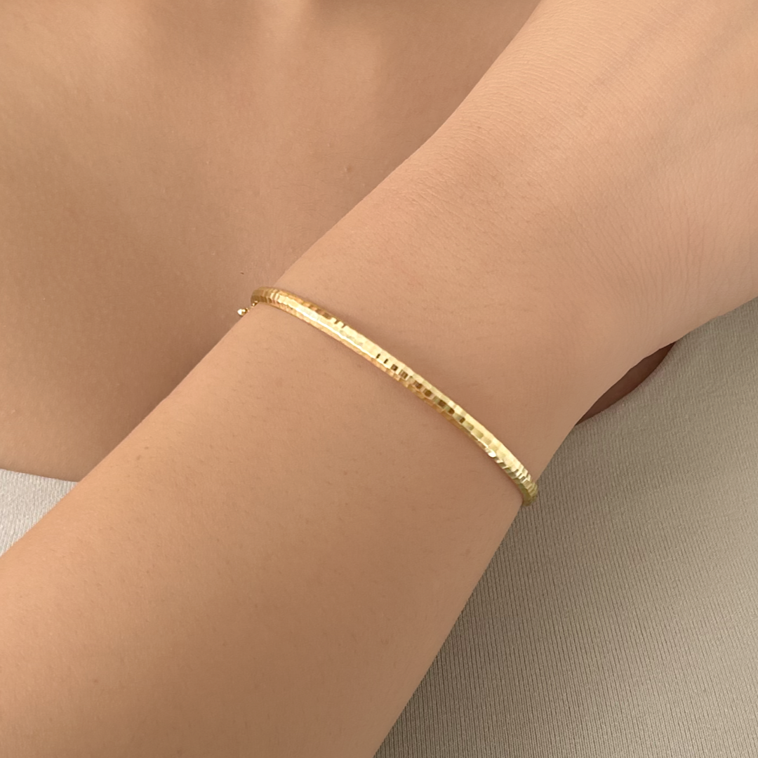 Block Bangle Bracelet | Yellow