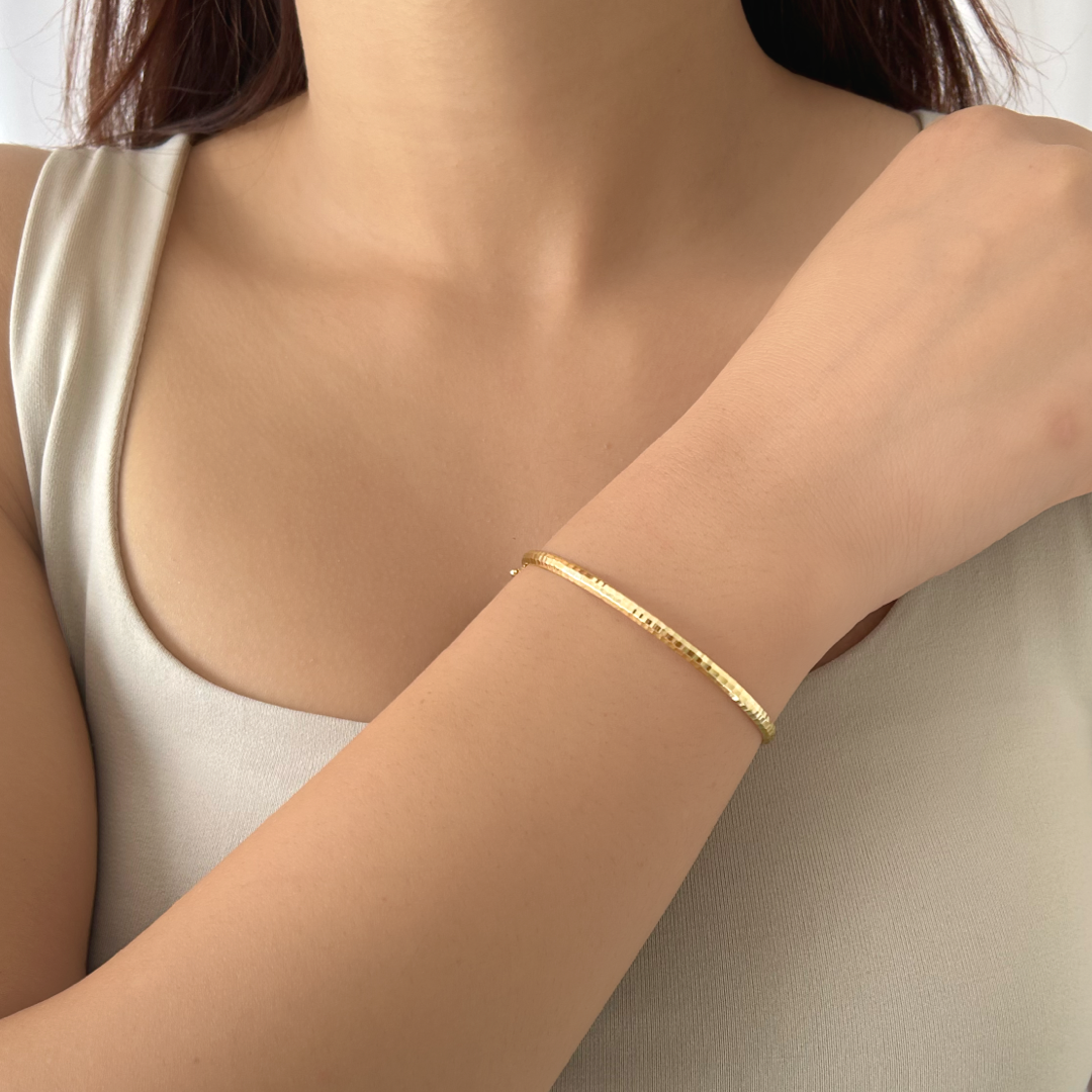 Block Bangle Bracelet | Yellow