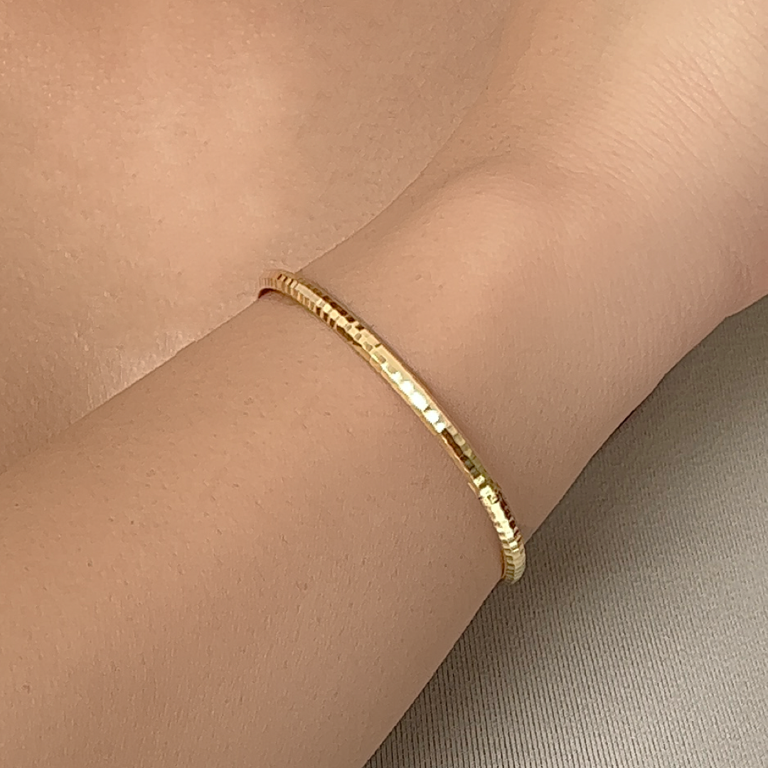 Block Bangle Bracelet | Yellow