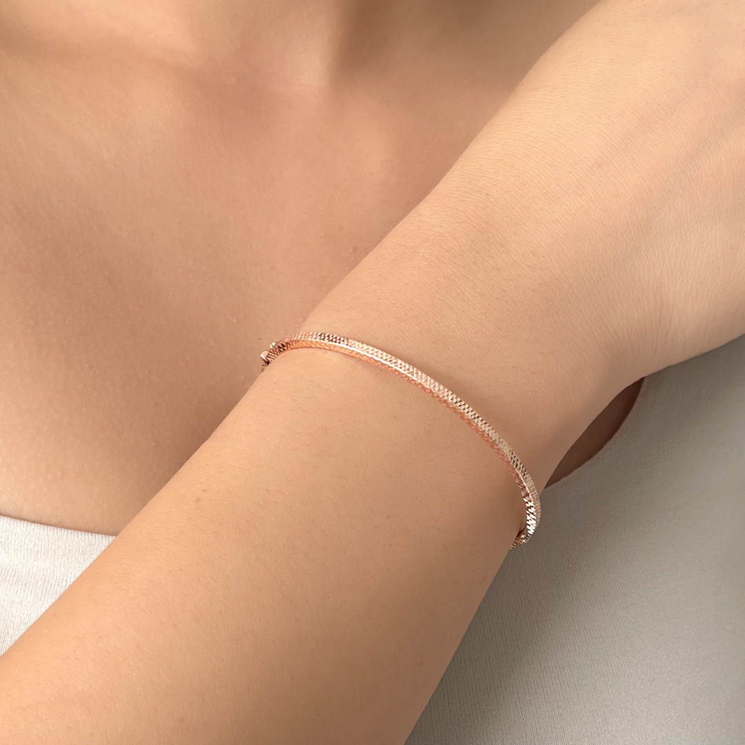 Scaled Bangle Bracelet |Rose