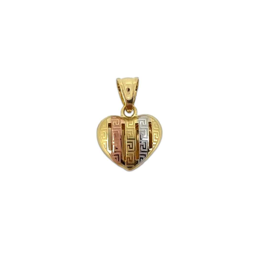 Striped Heart Meander Pendant