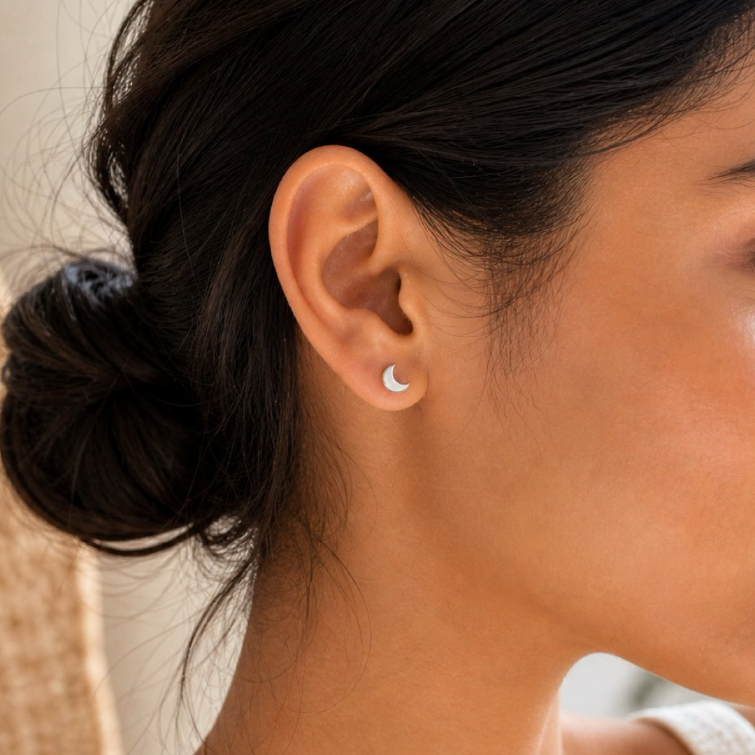 Midi Moon Studs