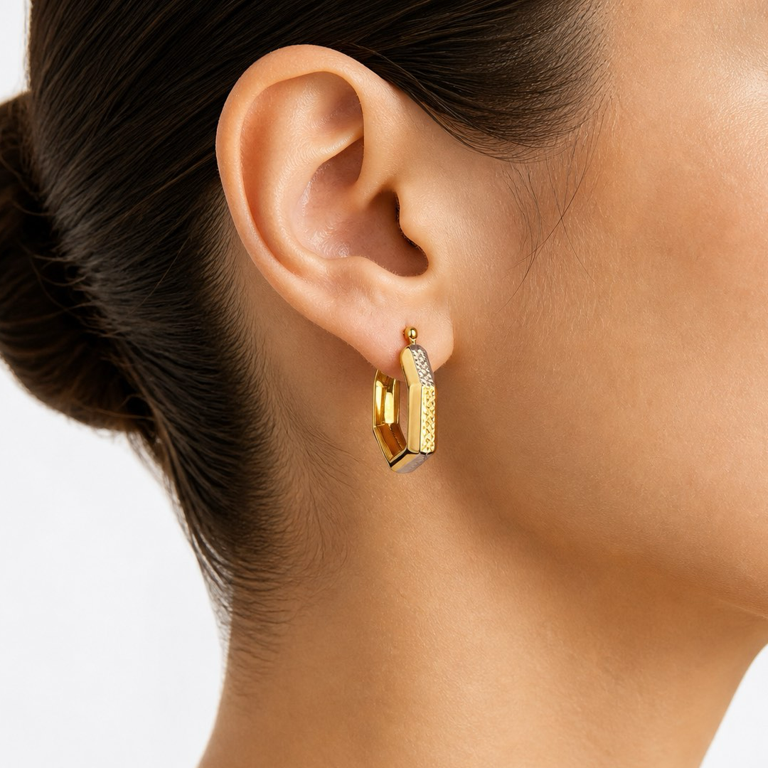 Multi Sparkle Hexa Hoops