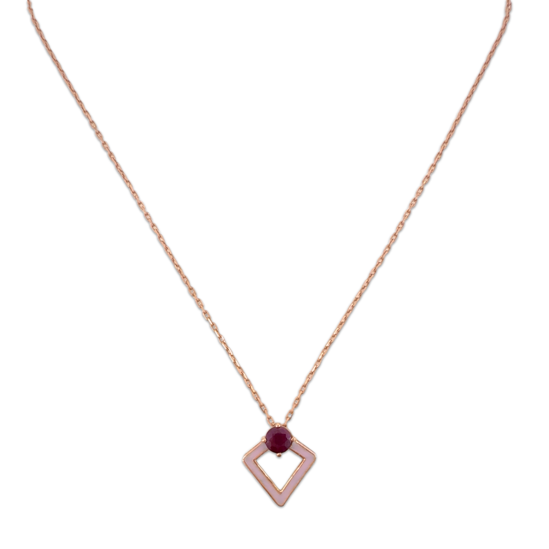 Ruby Rhombus Necklace Set