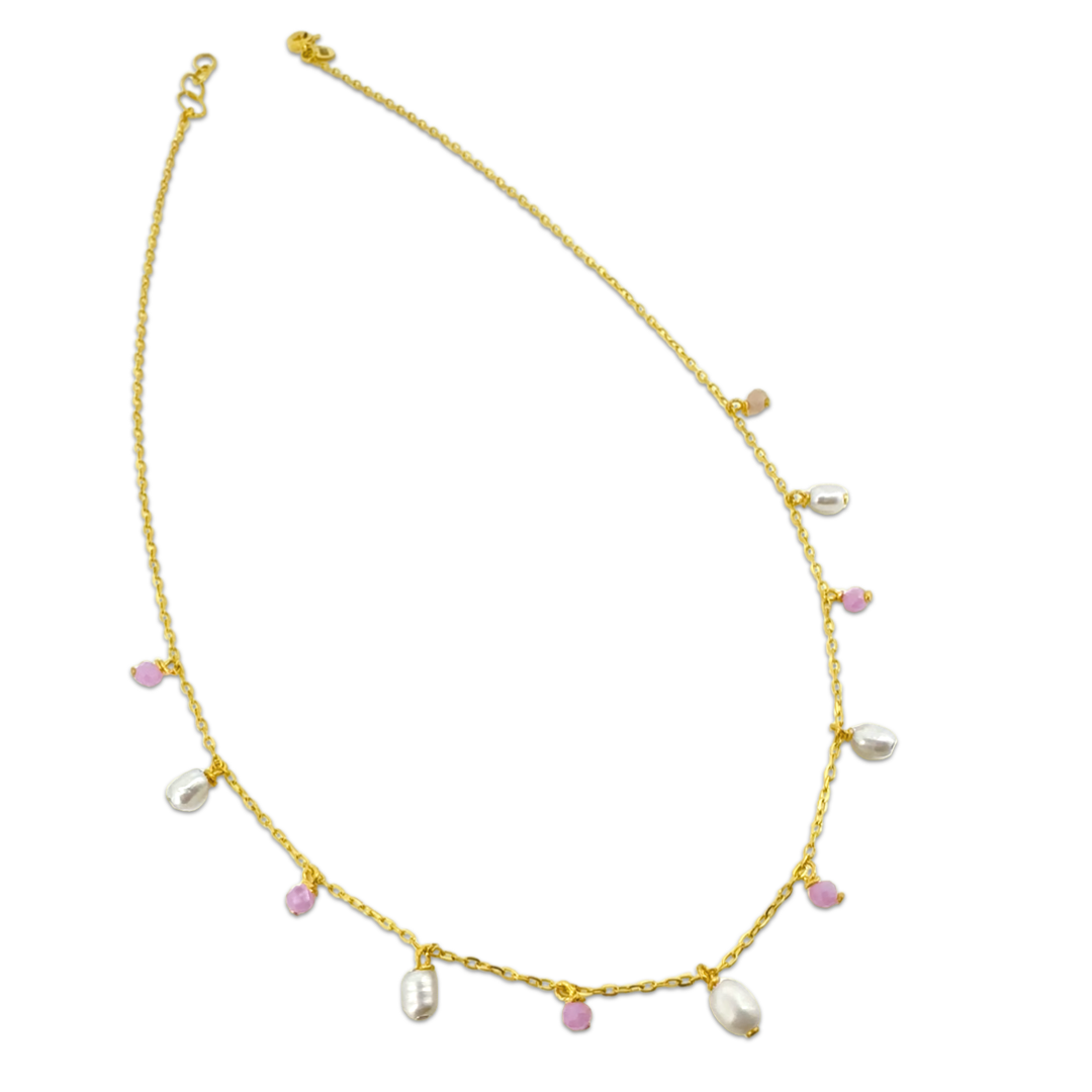 Lilac Pearly Floating Necklace