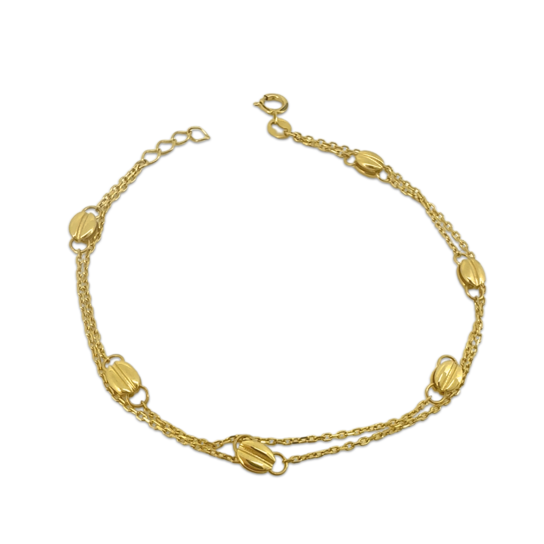 Dual Chain Bean Bracelet
