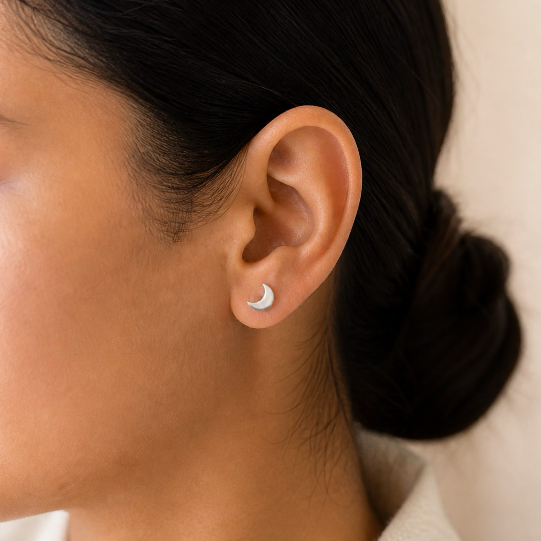 Midi Moon Studs