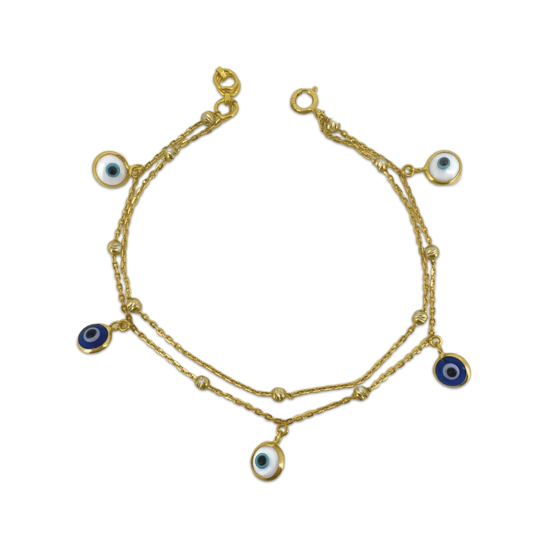 Dual Shimmer Evil Eye Bracelet