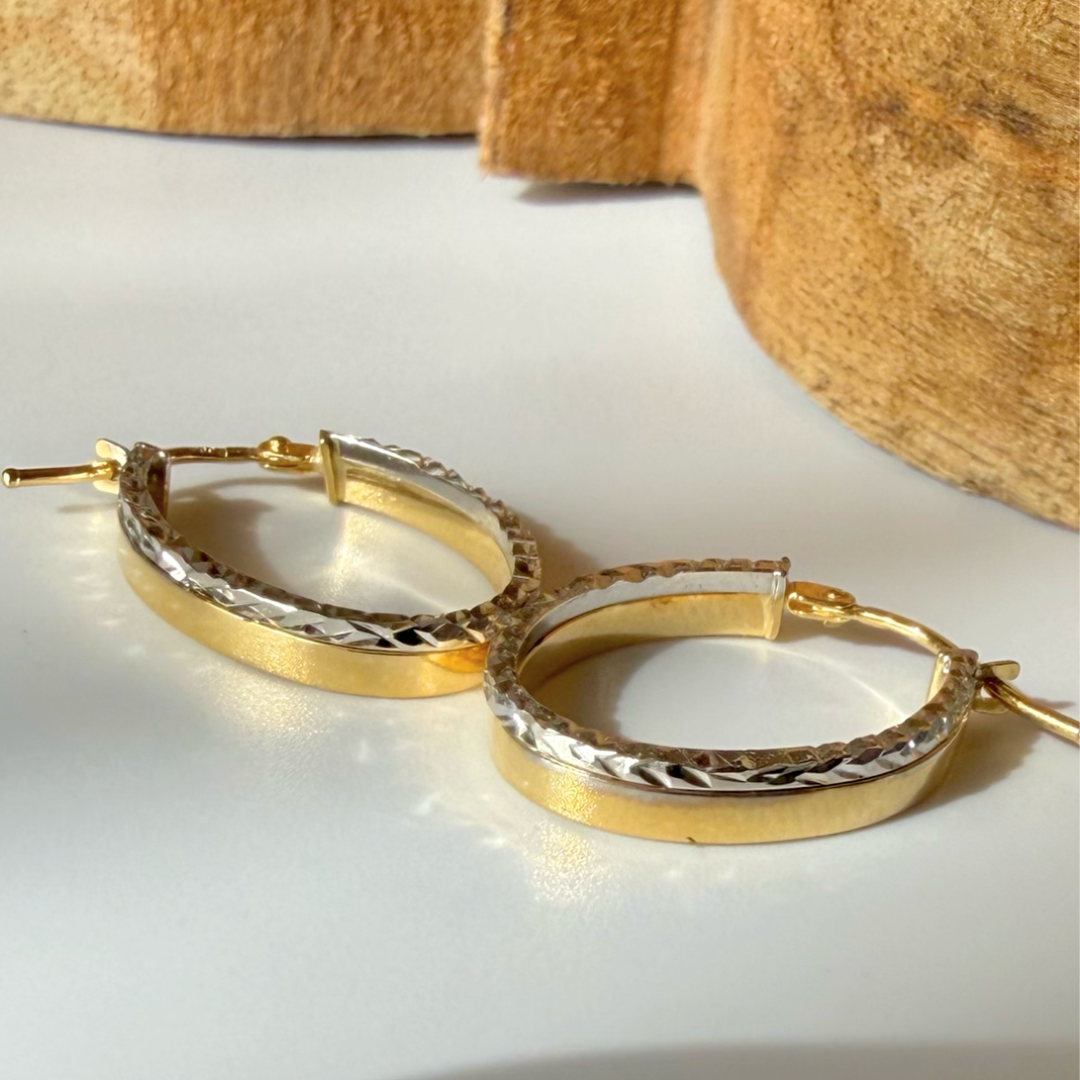 Dual Sparkle Oval Hoops