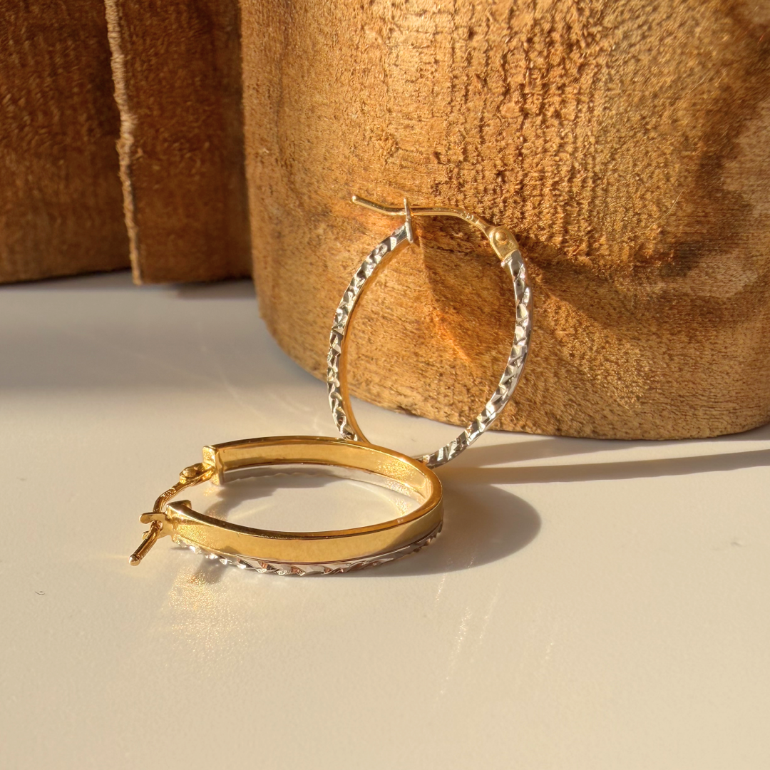 Dual Sparkle Oval Hoops