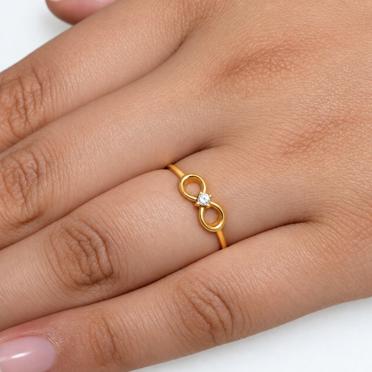 Mini Solitaire Infinity Ring