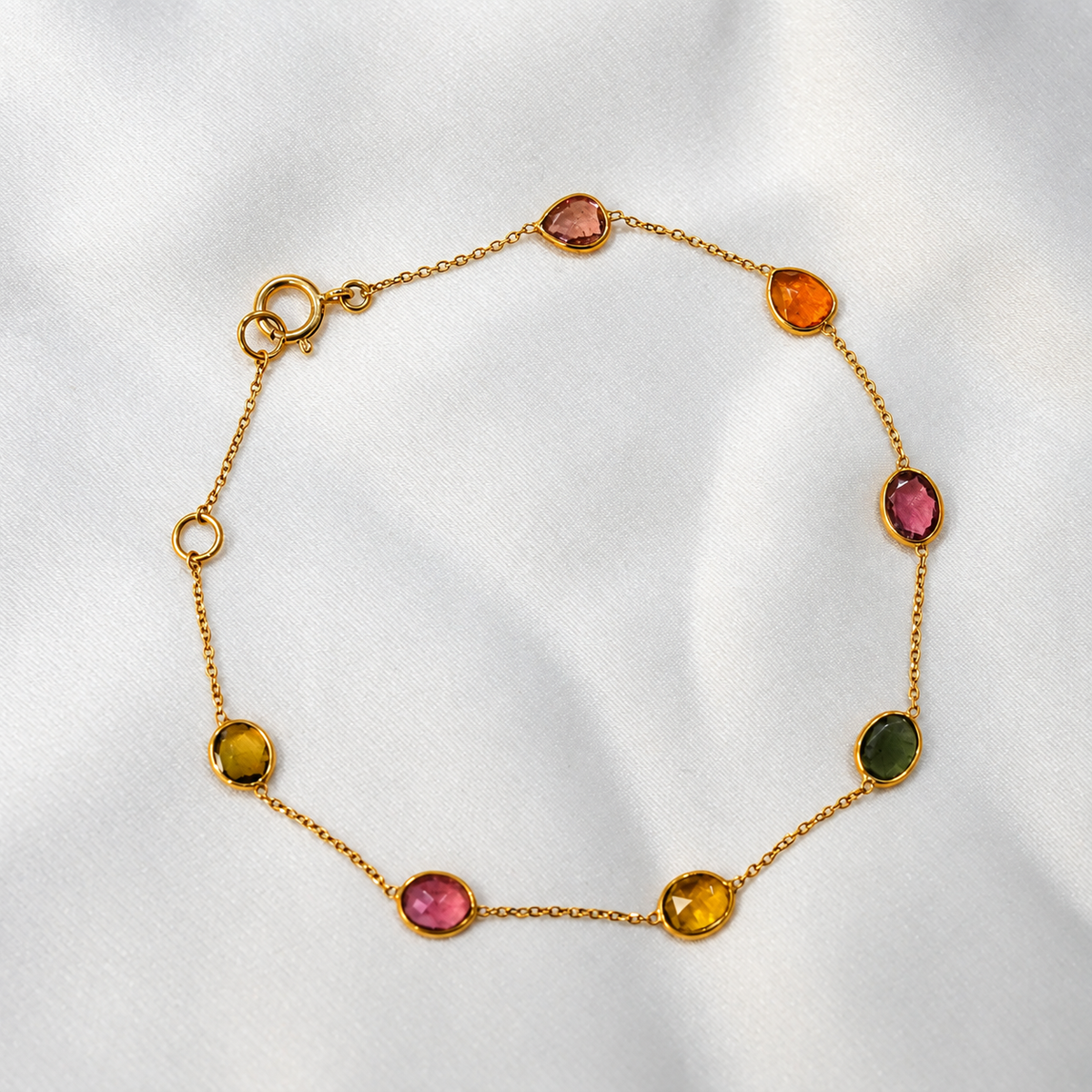 Pastel Tourmaline Oval Bracelet