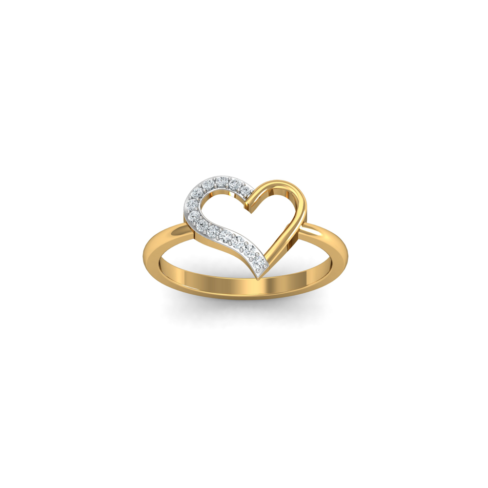 Studded Half Heart Ring