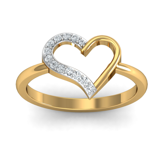 Studded Half Heart Ring