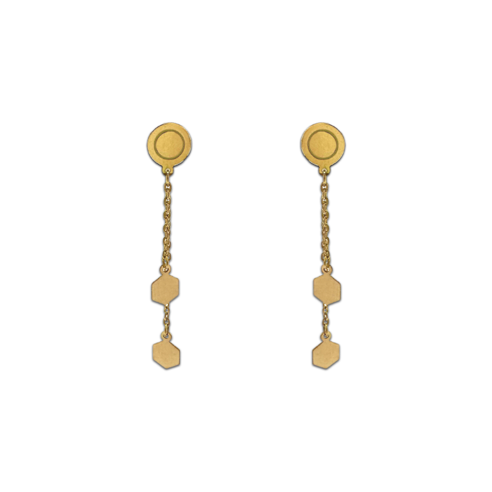 Chain Ball Gold Earring