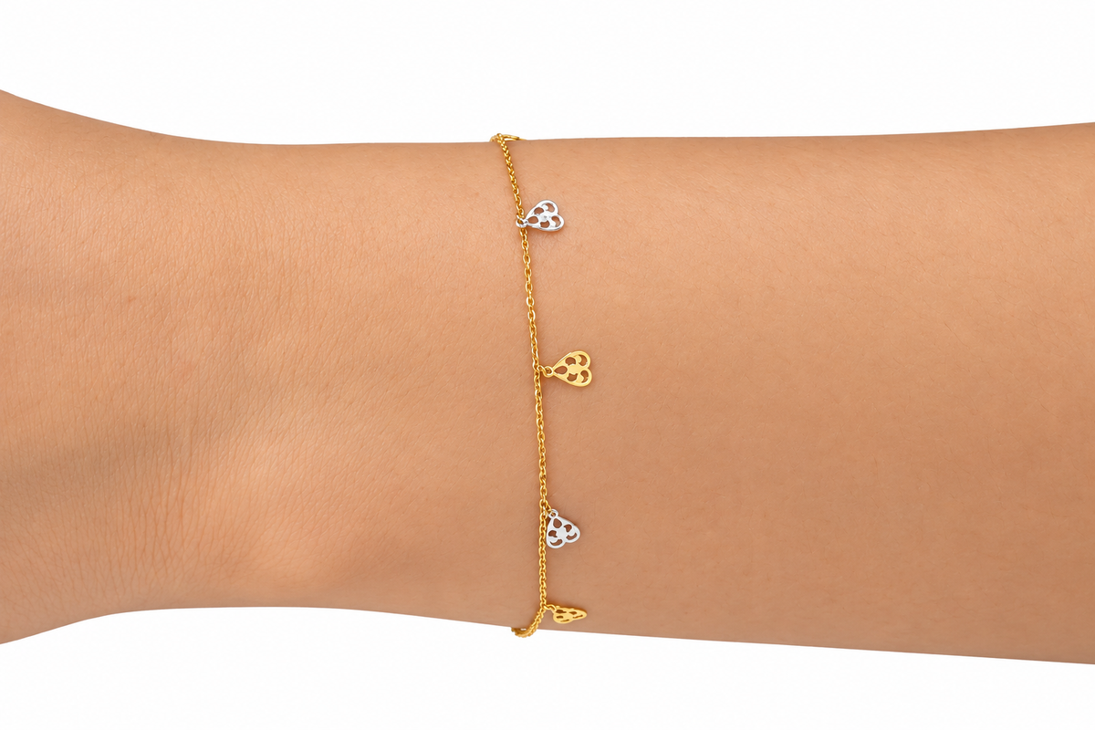 Multi Heart Dangler Bracelet