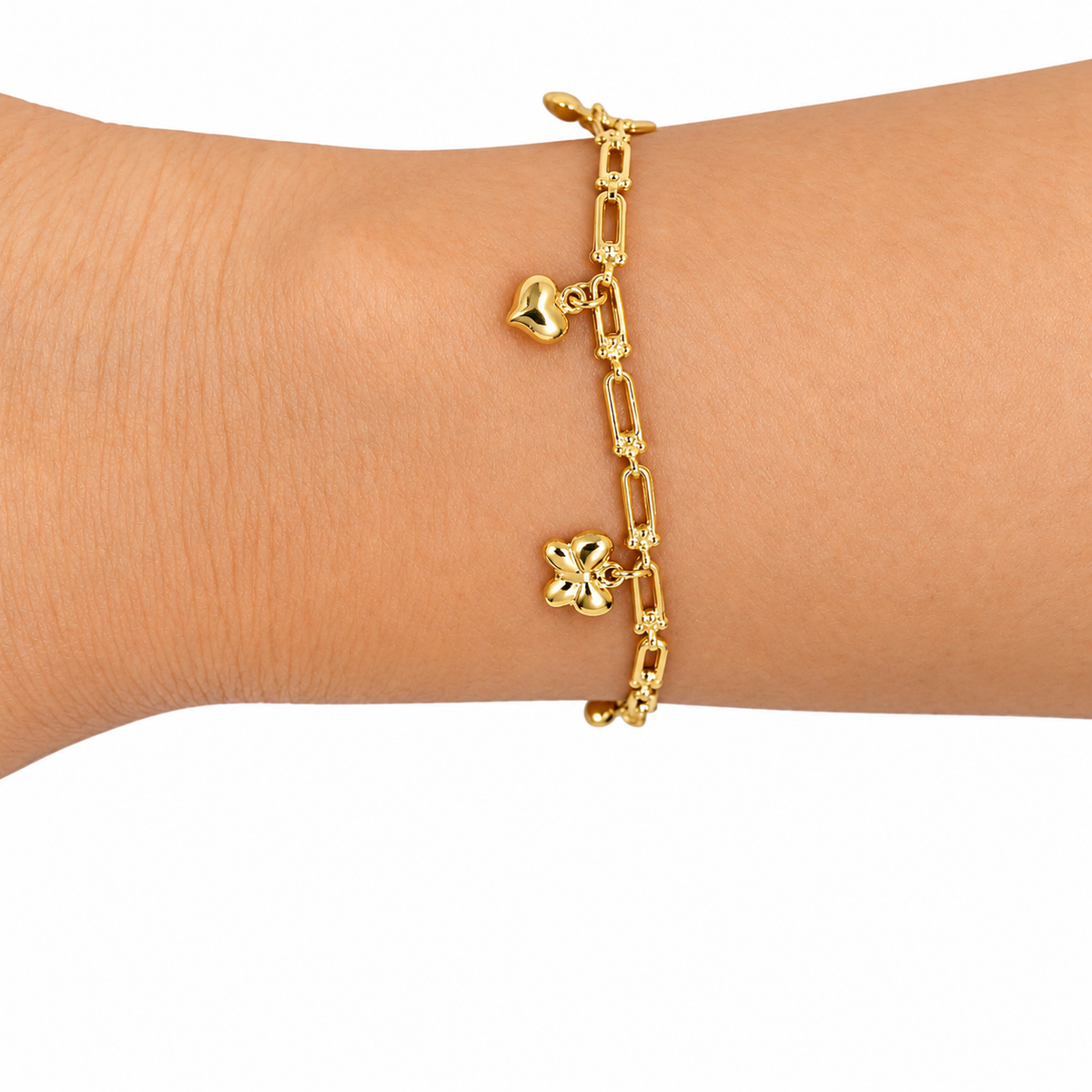Clipper Butterfly Heart Bracelet