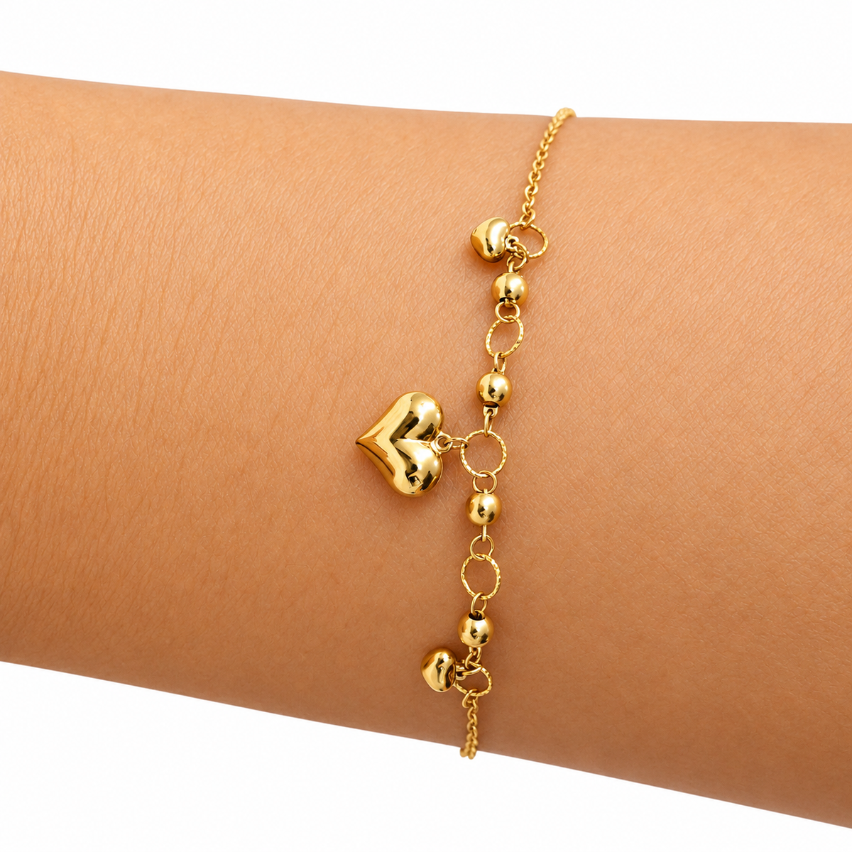 Heart Bead Dangler Bracelet