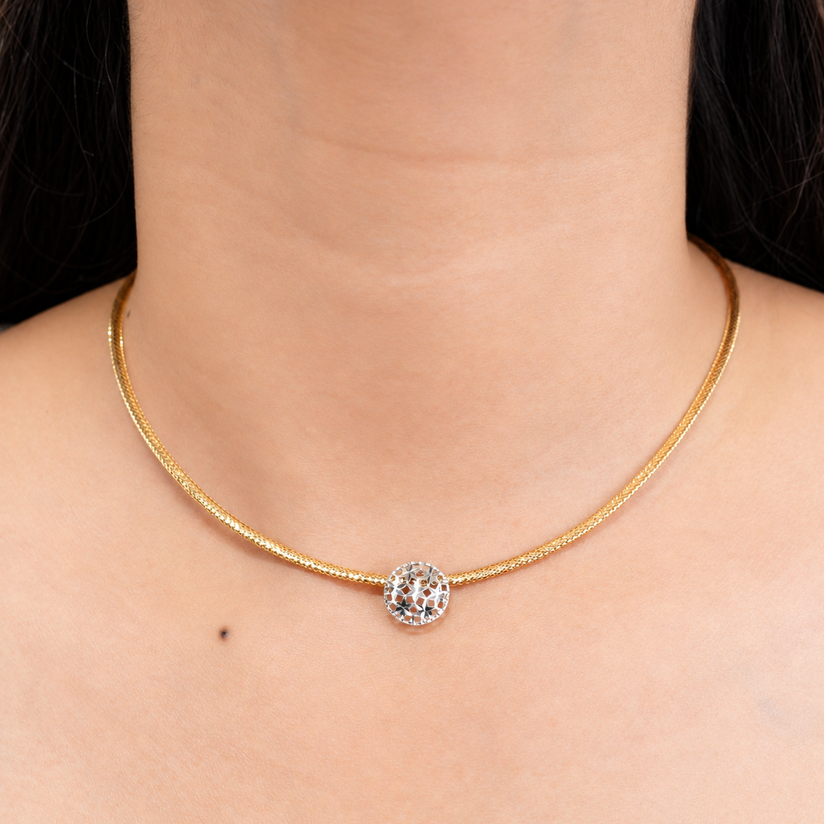 Starry Round Mesh Necklace