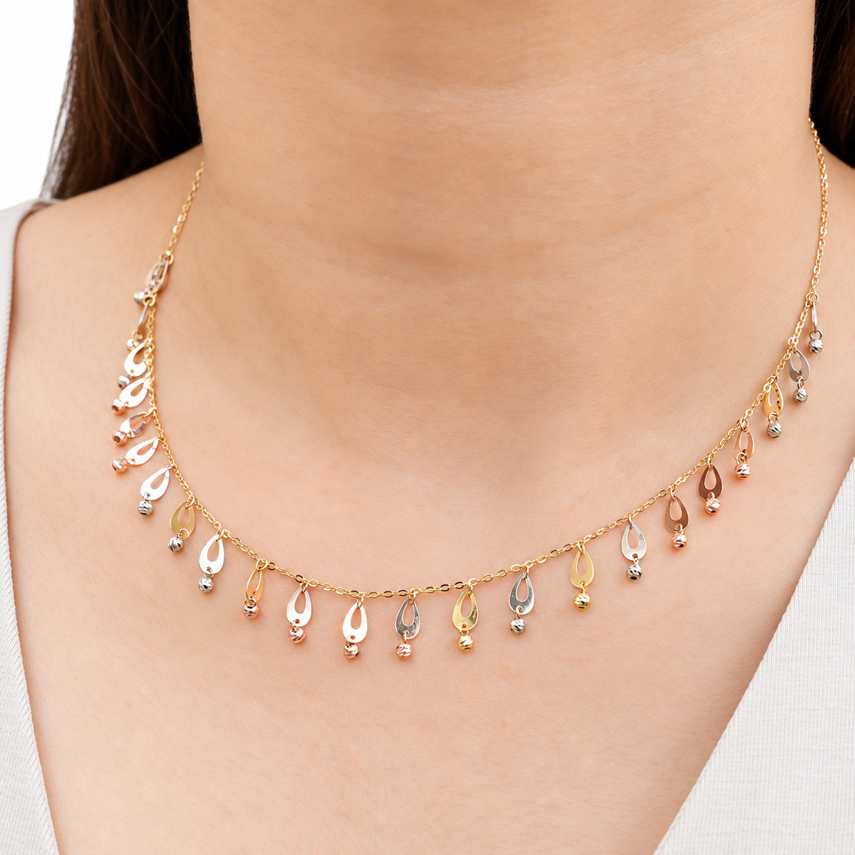 Raindrop Sphere Charm Necklace