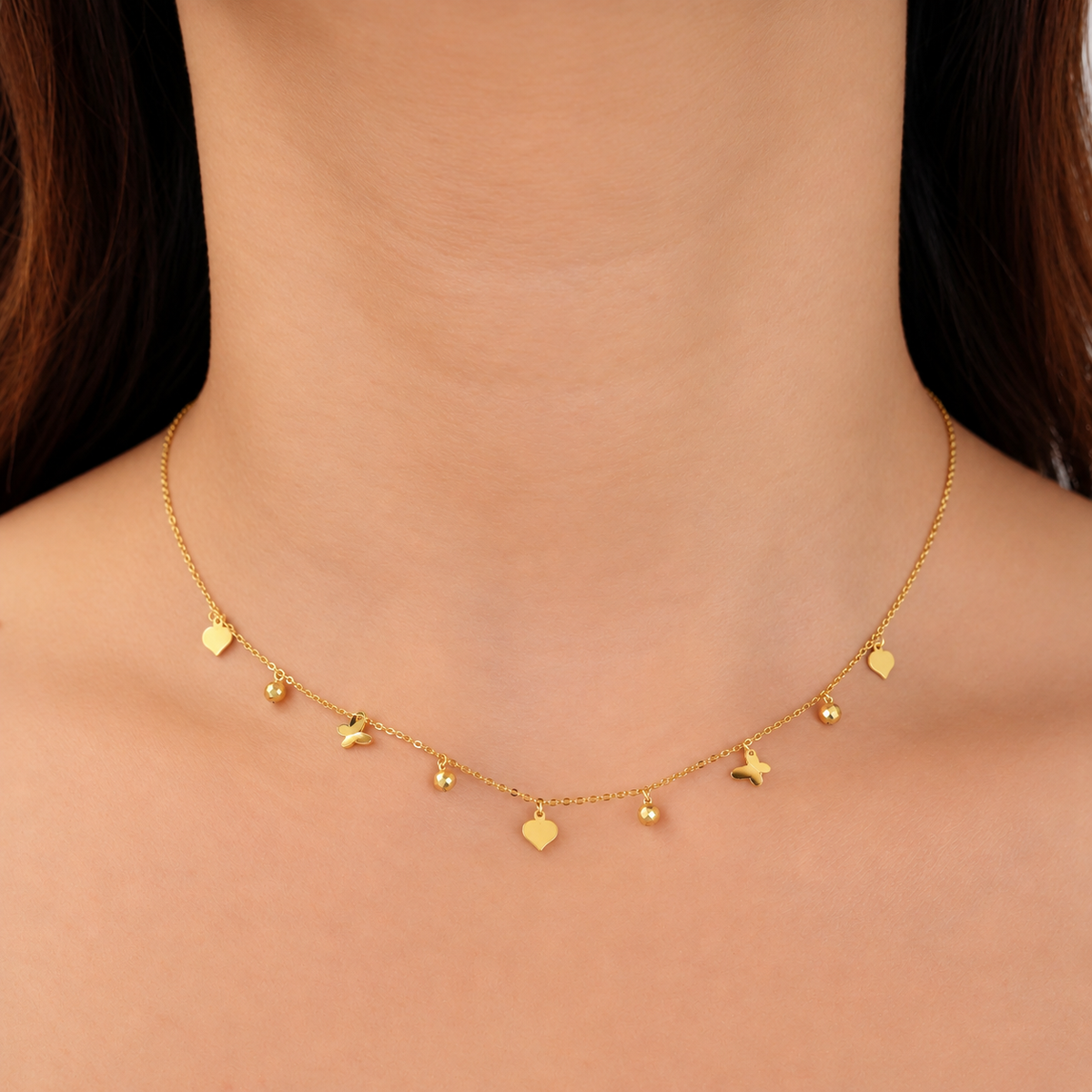 Abstract Charm Bead Necklace