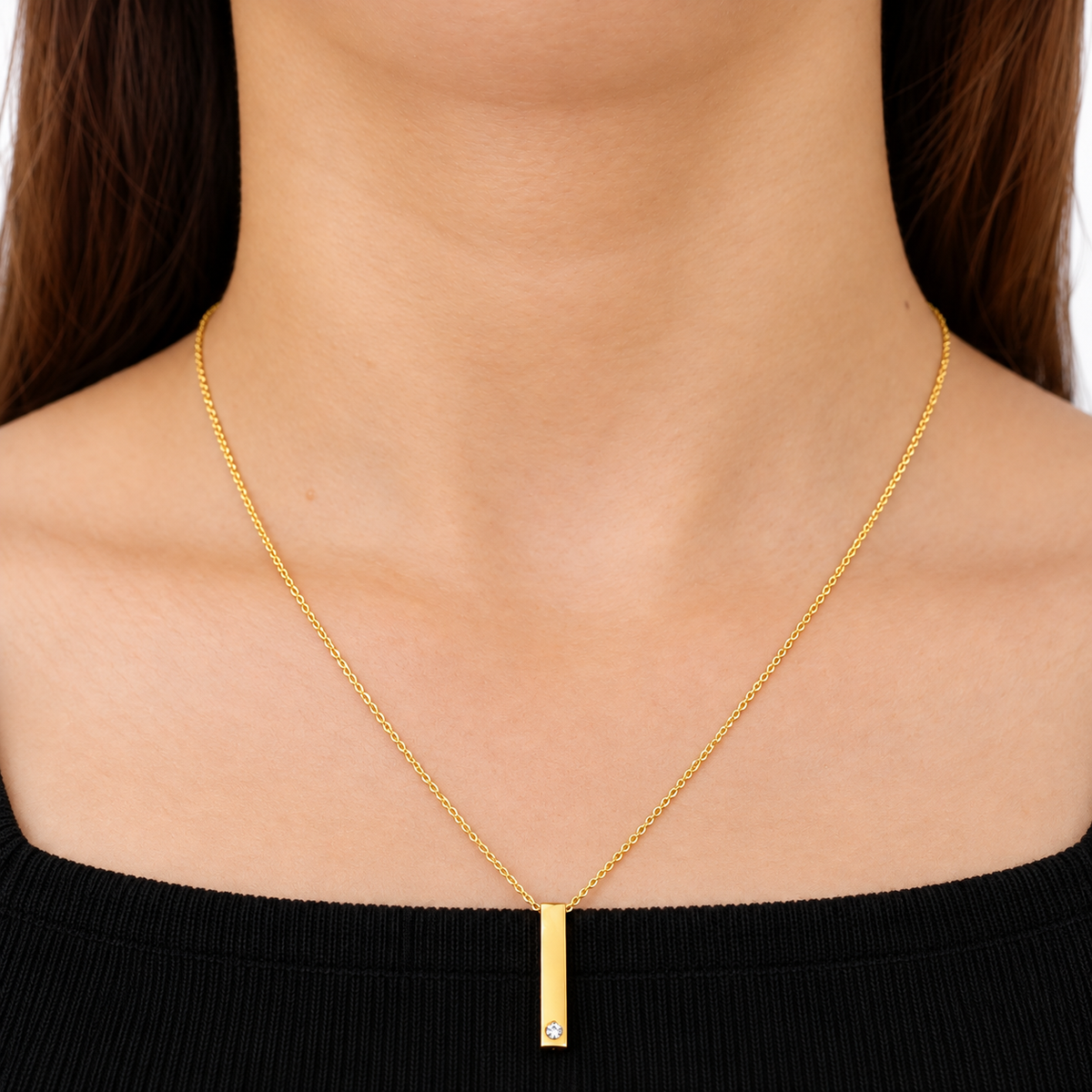 Diamond Vertical Bar Necklace