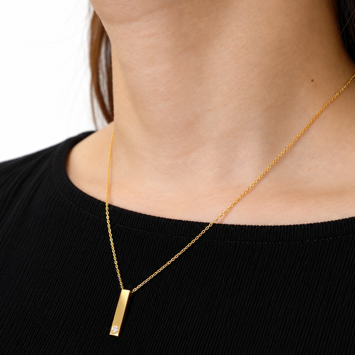 Diamond Vertical Bar Necklace