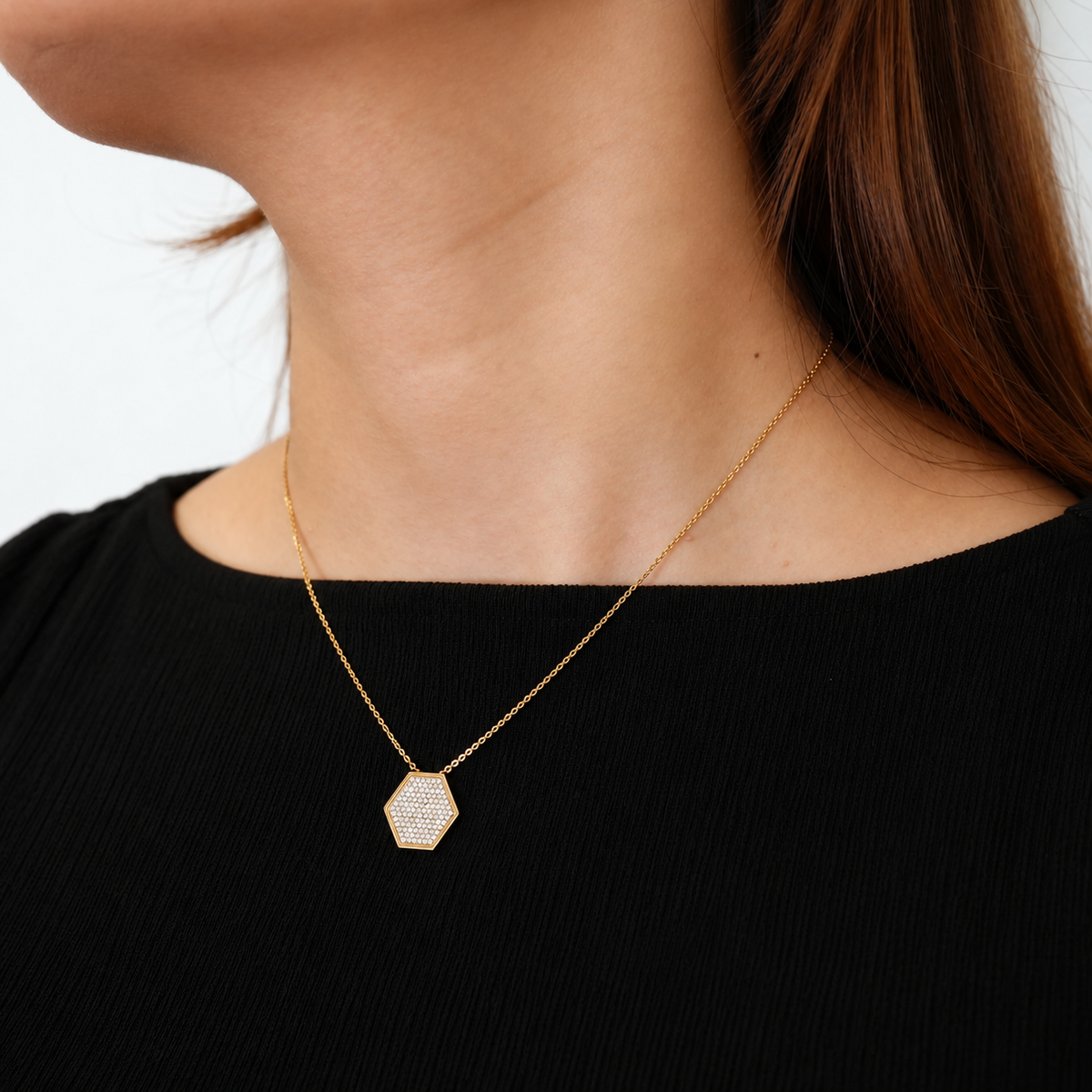 Diamond Hexa Necklace