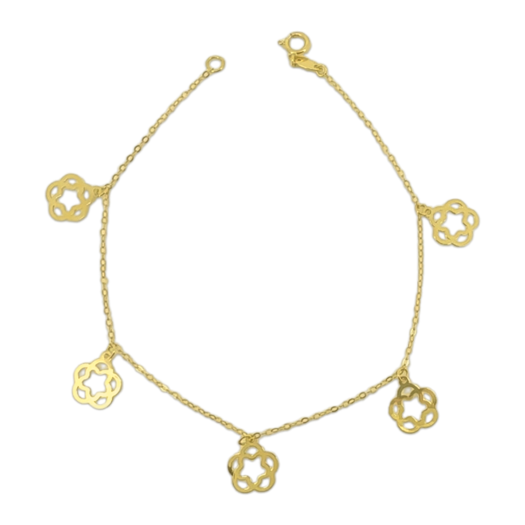 Double Flower Charm Bracelet