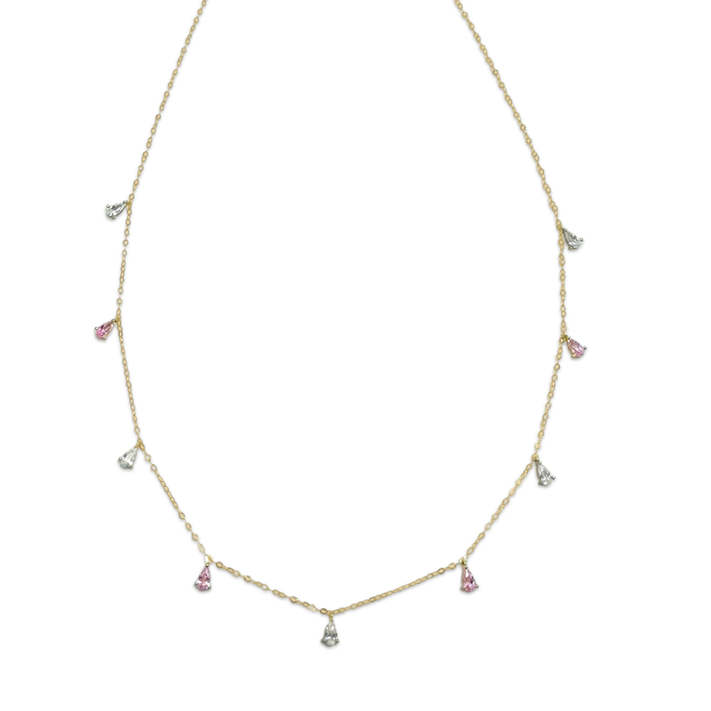Dual Pear Crystal Necklace