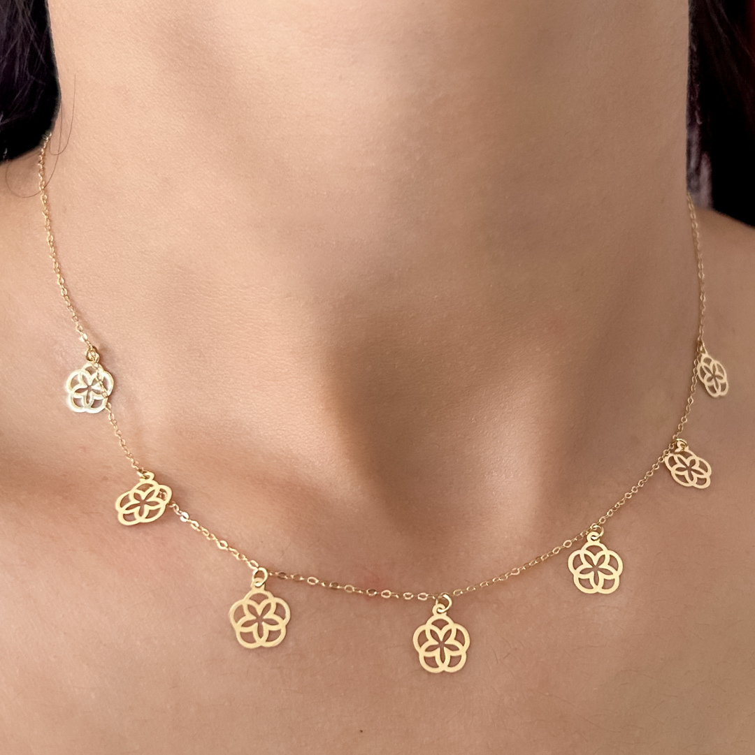 Dual Floral Charm Necklace