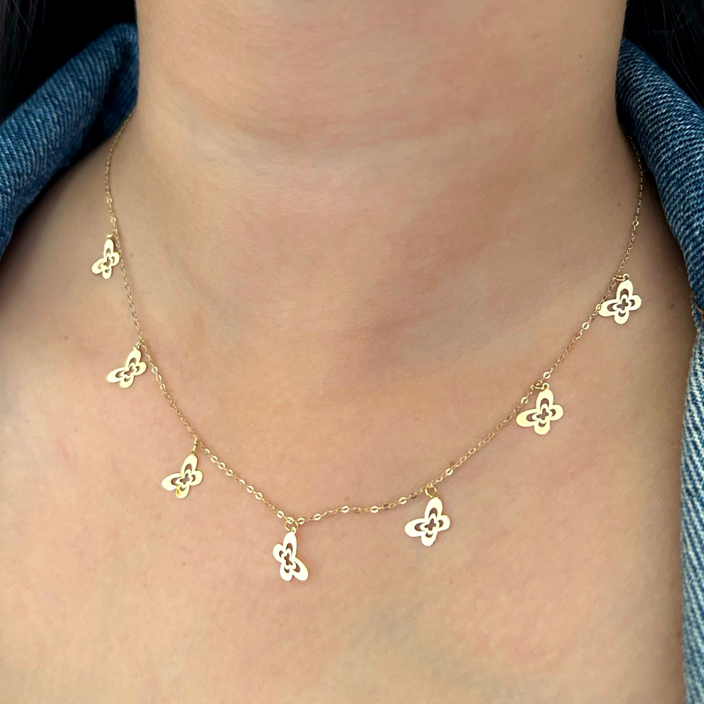 Buy Starain 8 Pcs Fishing Line Necklace for Women Single Moon Star Cubic  Zircon Pendant Choker Necklace Set at