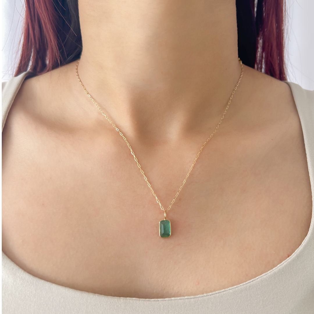 Rectangular Emerald Pendant