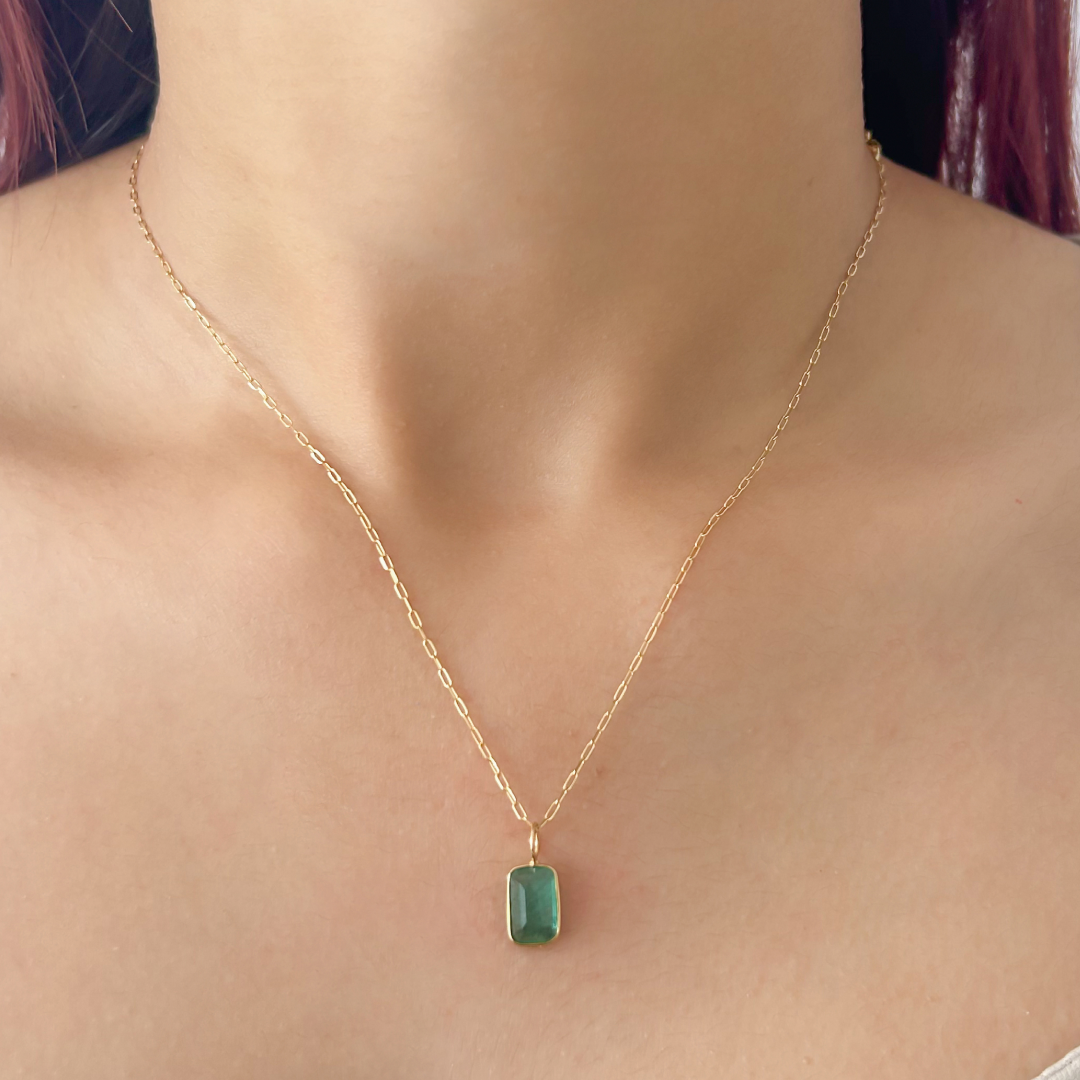 Rectangular Emerald Pendant