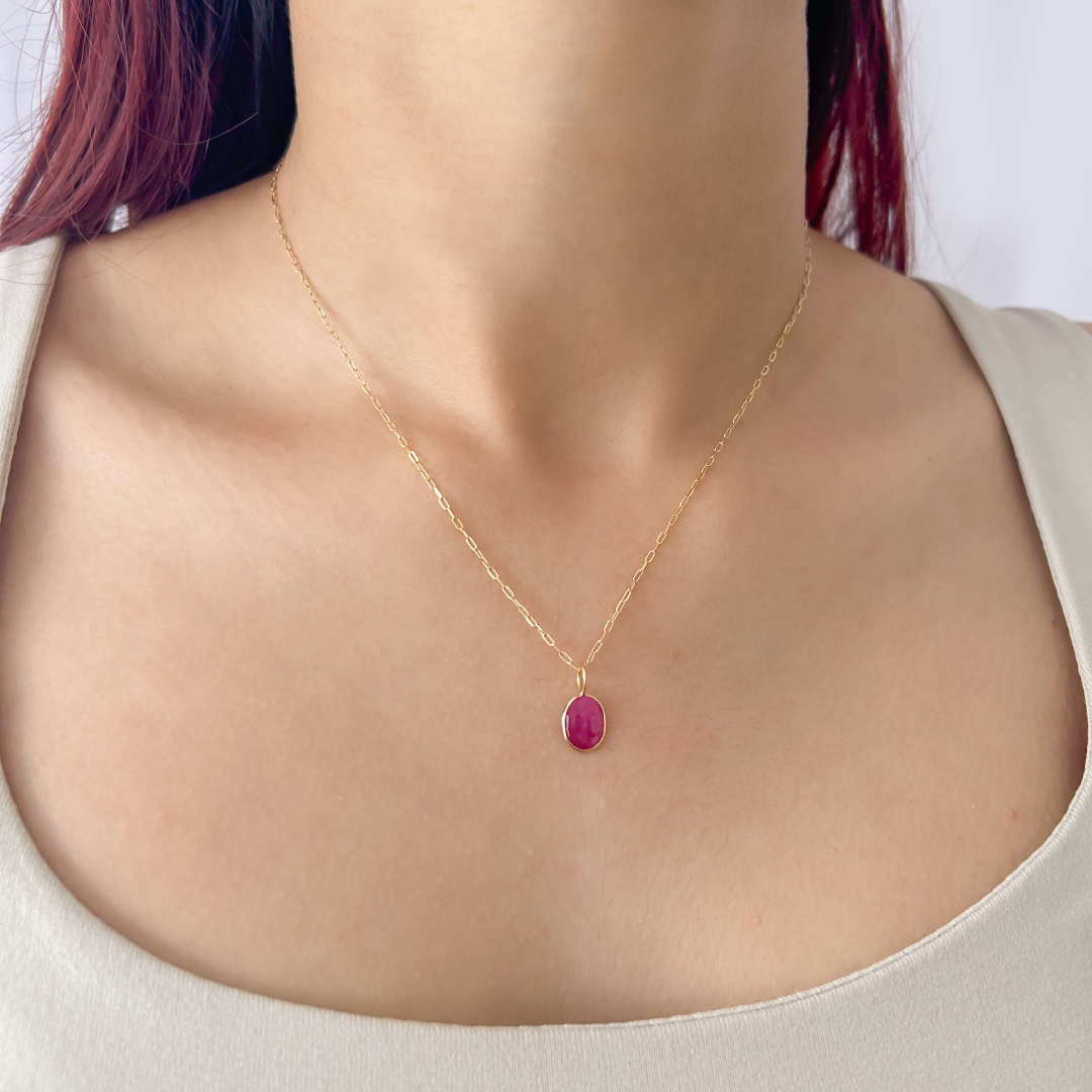 Ruby Oval Pendant