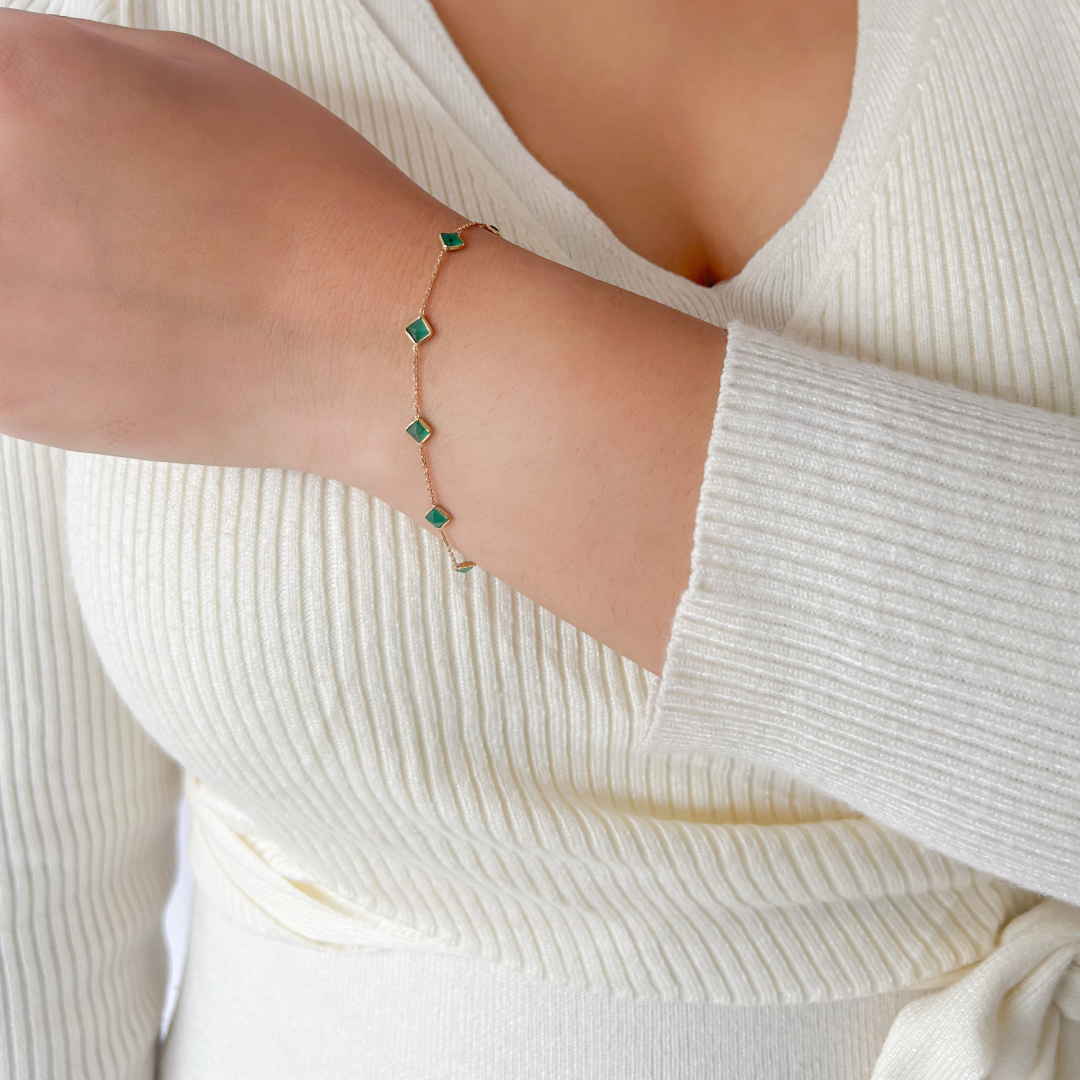 Emerald Rhombus Bracelet