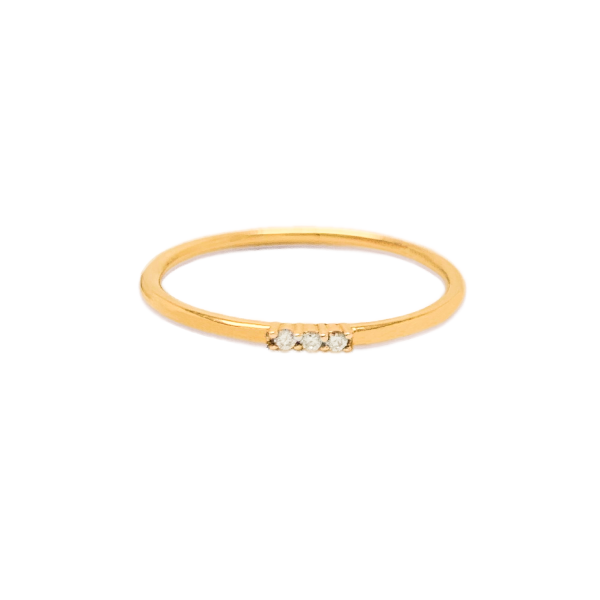 Tri Diamond Ring | Clearance 14k size 15