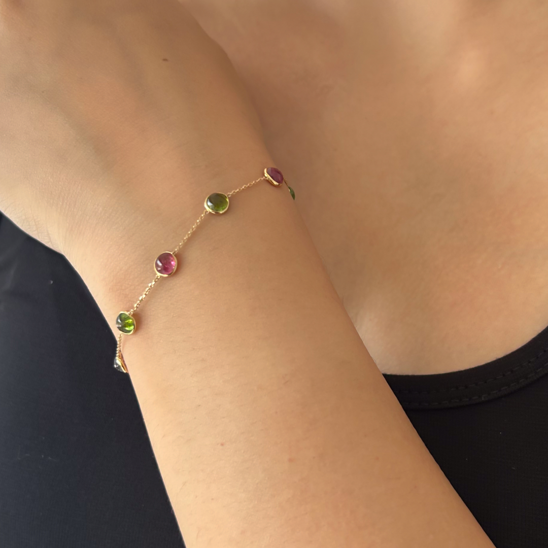 Multi Tourmaline Round Bracelet