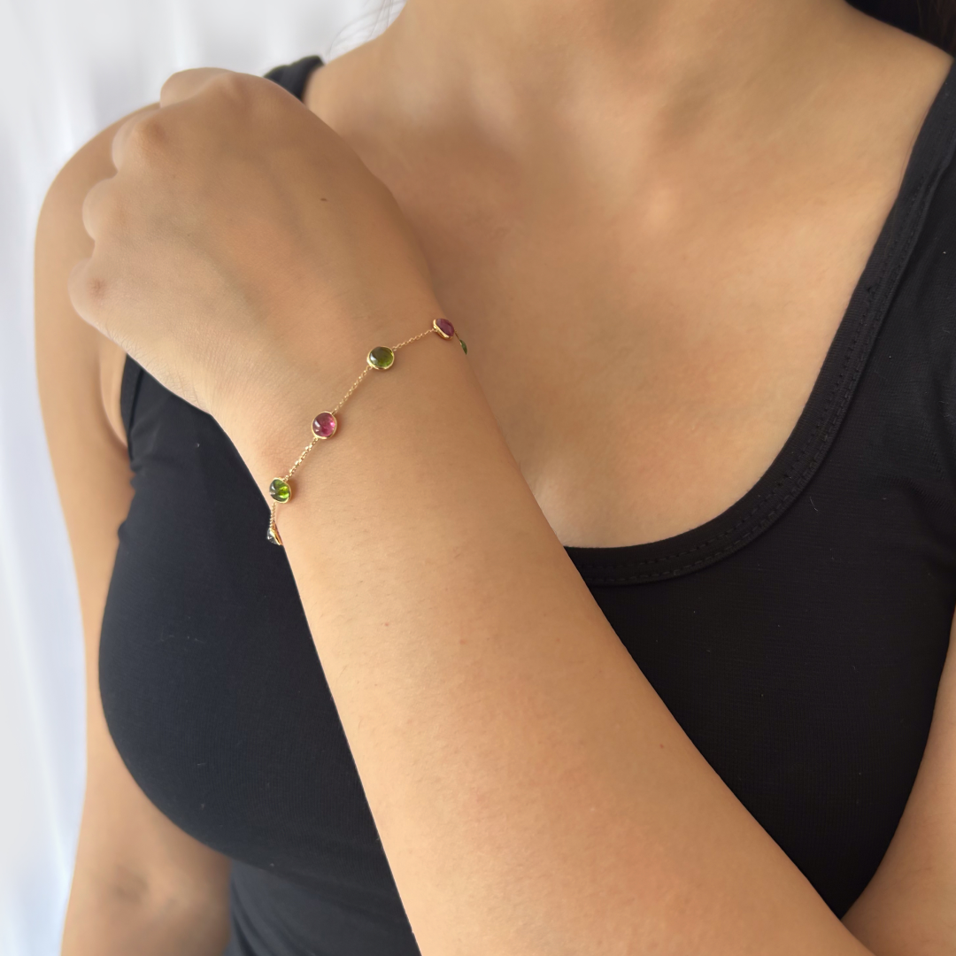 Multi Tourmaline Round Bracelet