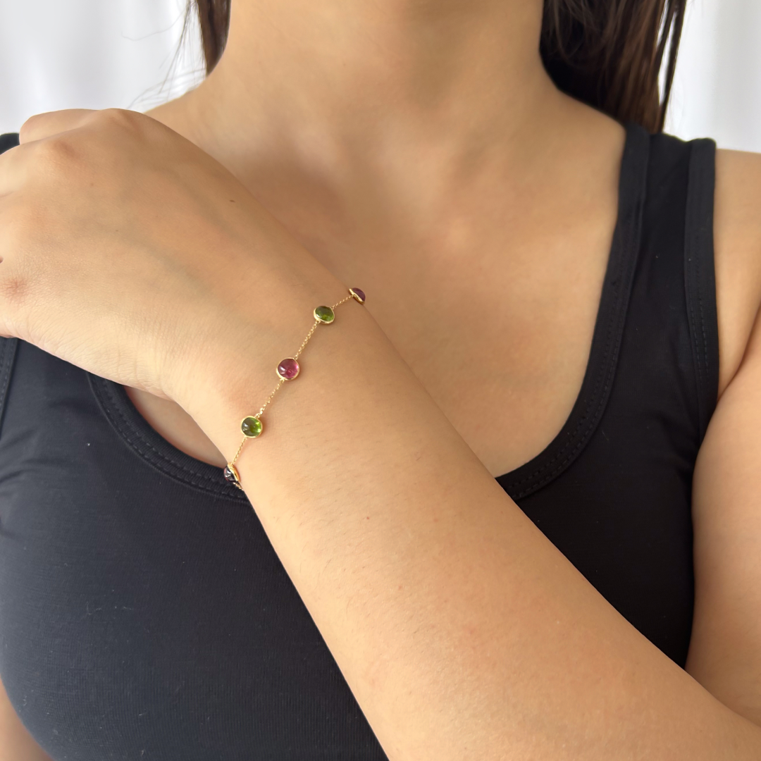 Multi Tourmaline Round Bracelet