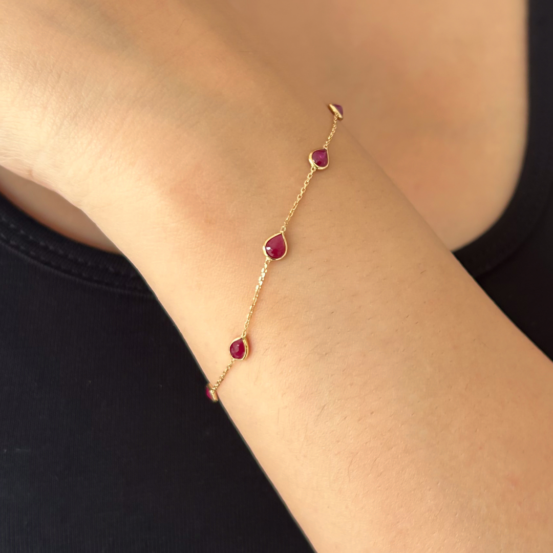 Ruby Pear Bracelet